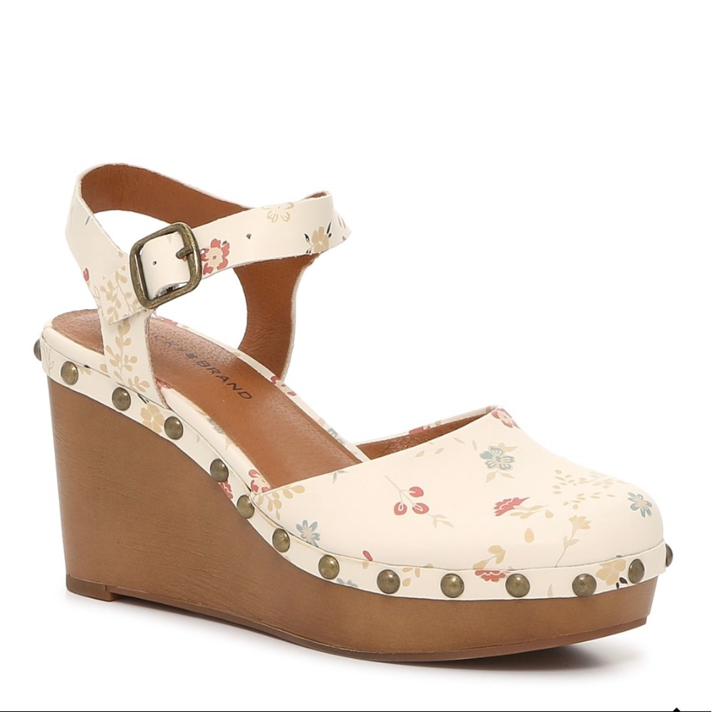 Lucky Brand Zazmini Wedge Sandal Floral Print 9.5